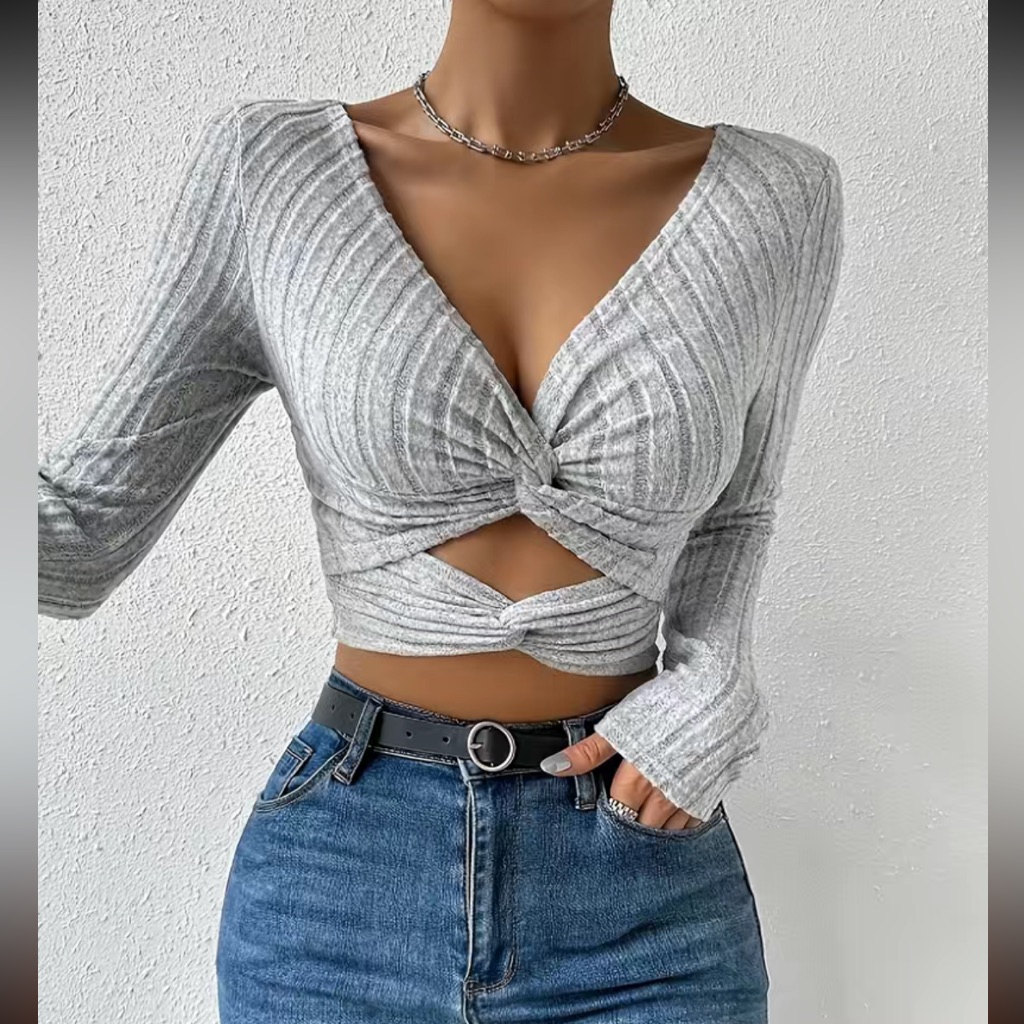 Luxe V Neck Cutout Twist Front Tank Top